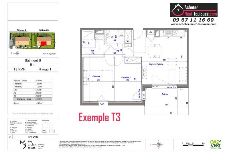 Appartements neufs à Toulouse Croix Daurade - Programmes immobiliers neufs ECLISSE BRS Apostrophe