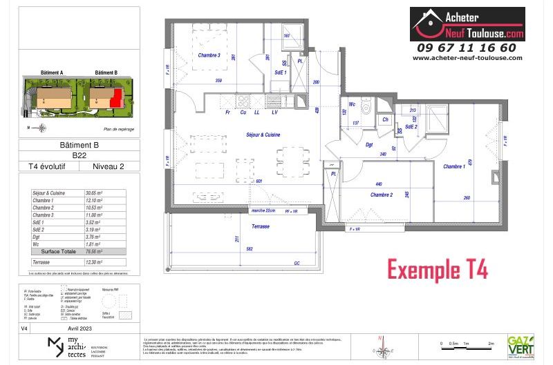 Appartements neufs à Toulouse Croix Daurade - Programmes immobiliers neufs ECLISSE BRS Apostrophe