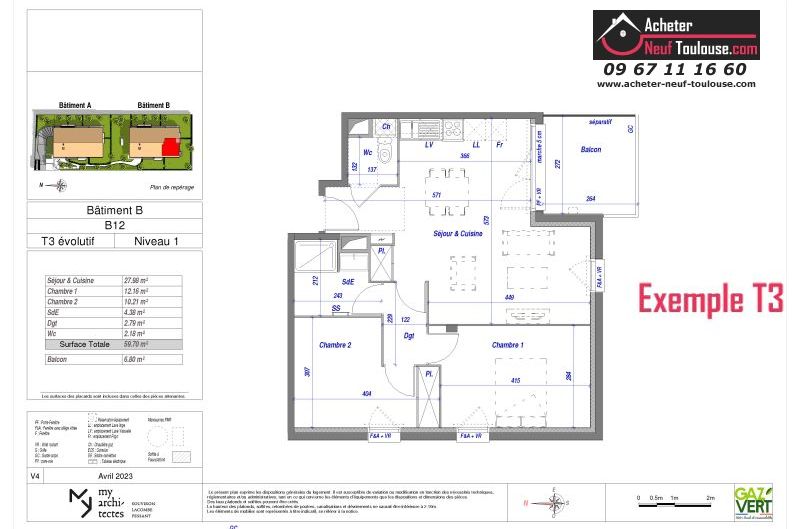 Appartements neufs à Toulouse Croix Daurade - Programmes immobiliers neufs ECLISSE BRS Apostrophe