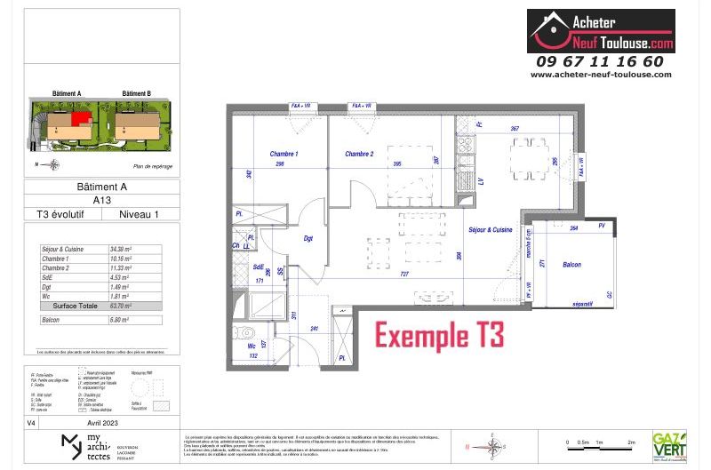 Appartements neufs à Toulouse Croix Daurade - Programmes immobiliers neufs ECLISSE BRS Apostrophe