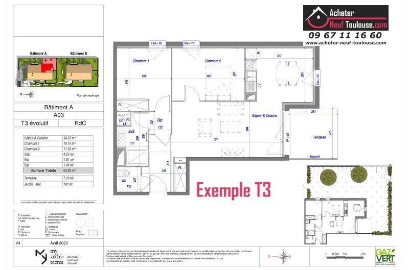 Appartements neufs à Toulouse Croix Daurade - Programmes immobiliers neufs ECLISSE BRS Apostrophe