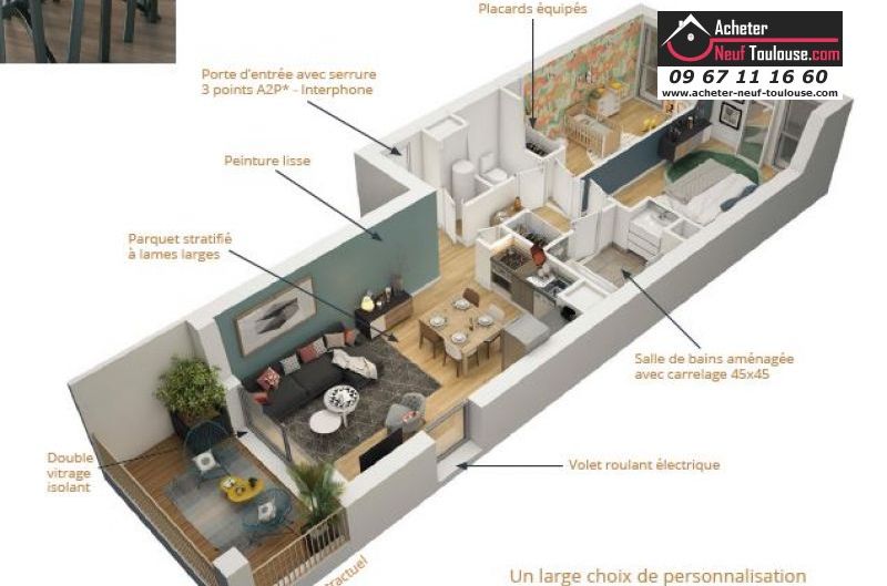 Appartements neufs à Toulouse Croix Daurade - Programmes immobiliers neufs Saint Georges Apostrophe 