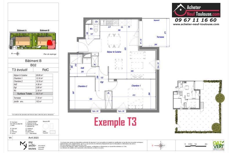 Appartements neufs à Toulouse Croix Daurade - Programmes immobiliers neufs ECLISSE BRS Apostrophe