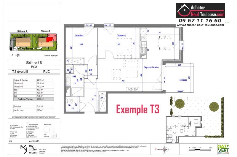 Appartements neufs à Toulouse Croix Daurade - Programmes immobiliers neufs ECLISSE BRS Apostrophe