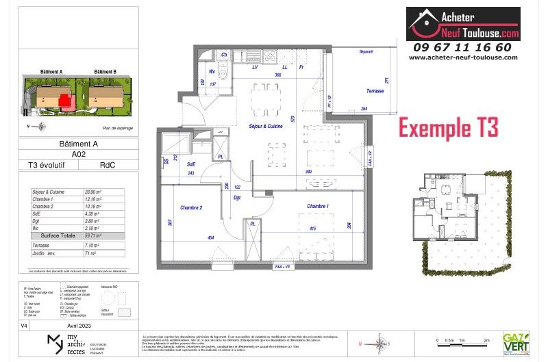 Appartements neufs à Toulouse Croix Daurade - Programmes immobiliers neufs ECLISSE BRS Apostrophe