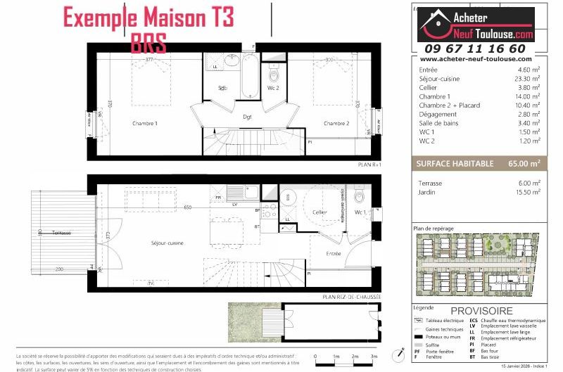 Maisons neuves BRS (Bail Réel Solidaire) aucamville - Programmes immobiliers neufs Sporting LIVA