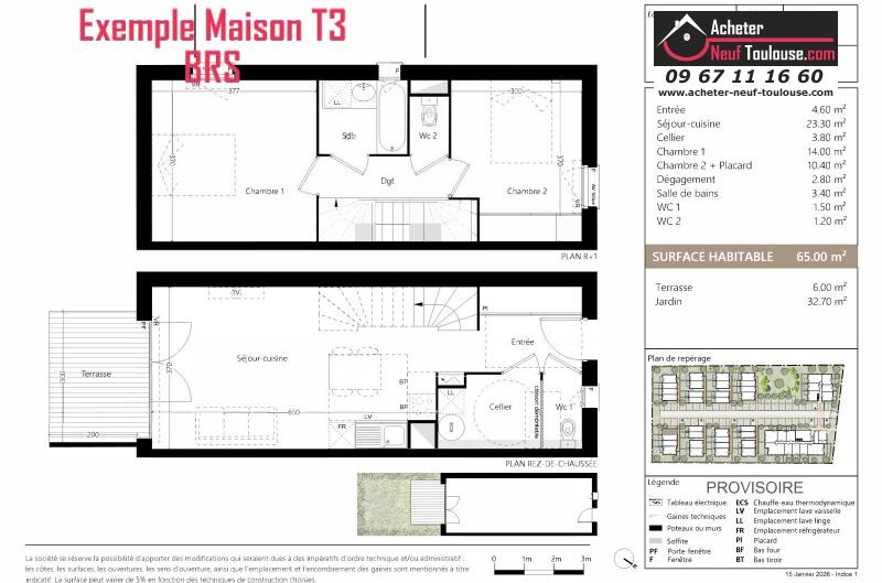 Maisons neuves BRS (Bail Réel Solidaire) aucamville - Programmes immobiliers neufs Sporting LIVA