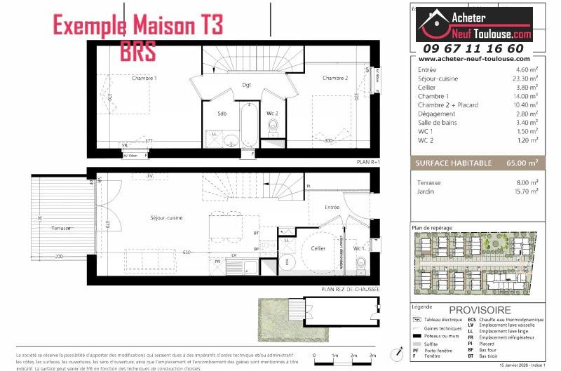 Maisons neuves BRS (Bail Réel Solidaire) aucamville - Programmes immobiliers neufs Sporting LIVA