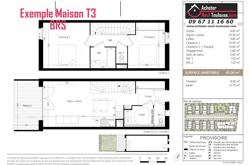 Maisons neuves BRS (Bail Réel Solidaire) aucamville - Programmes immobiliers neufs Sporting LIVA