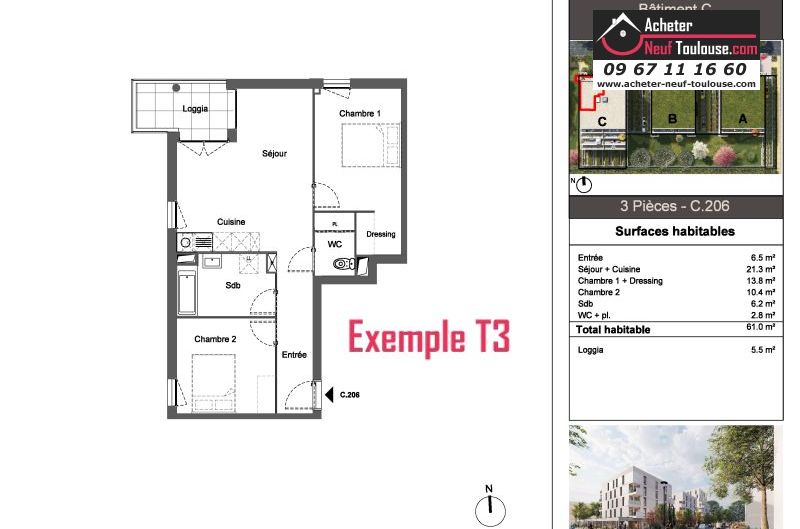Appartements neufs à Toulouse Montaudran - Programmes immobiliers neufs Pichet Patio du Lys