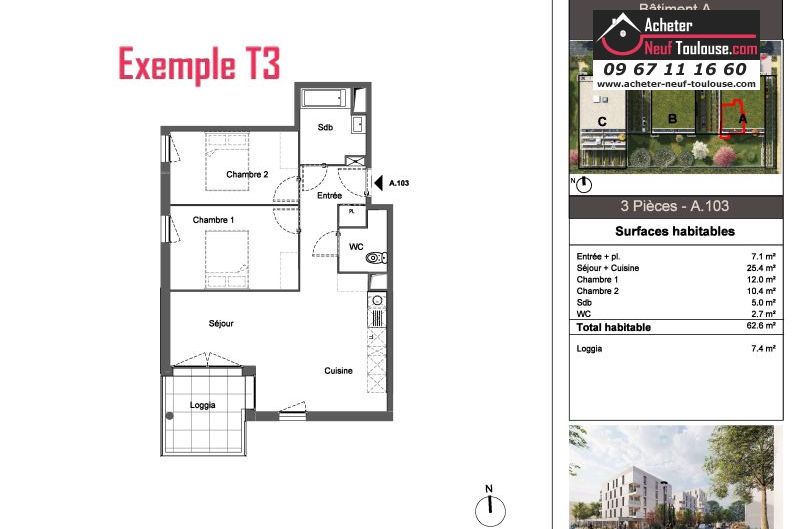 Appartements neufs à Toulouse Montaudran - Programmes immobiliers neufs Pichet Patio du Lys