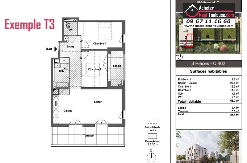 Appartements neufs à Toulouse Montaudran - Programmes immobiliers neufs Pichet Patio du Lys