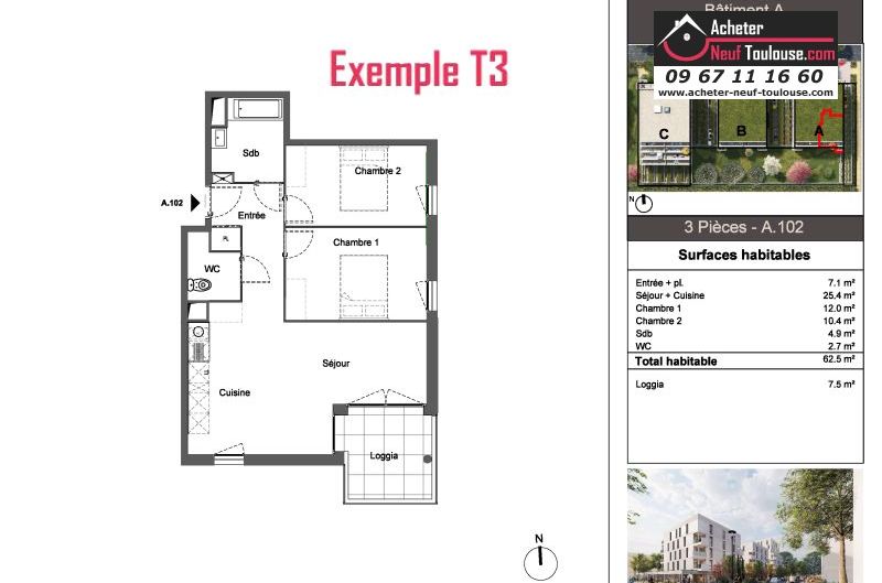 Appartements neufs à Toulouse Montaudran - Programmes immobiliers neufs Pichet Patio du Lys