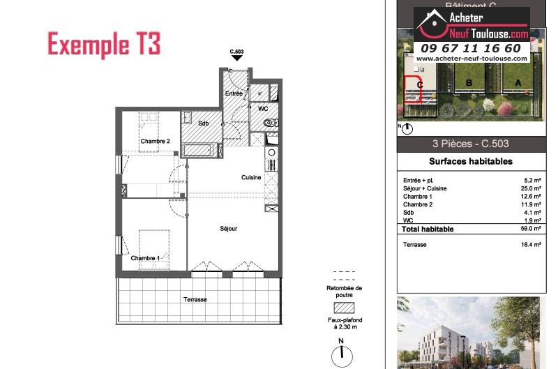 Appartements neufs à Toulouse Montaudran - Programmes immobiliers neufs Pichet Patio du Lys