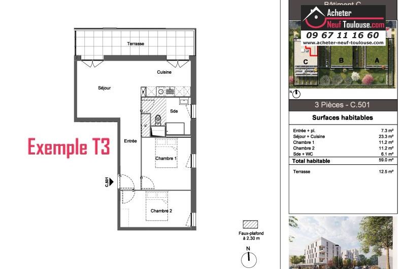 Appartements neufs à Toulouse Montaudran - Programmes immobiliers neufs Pichet Patio du Lys