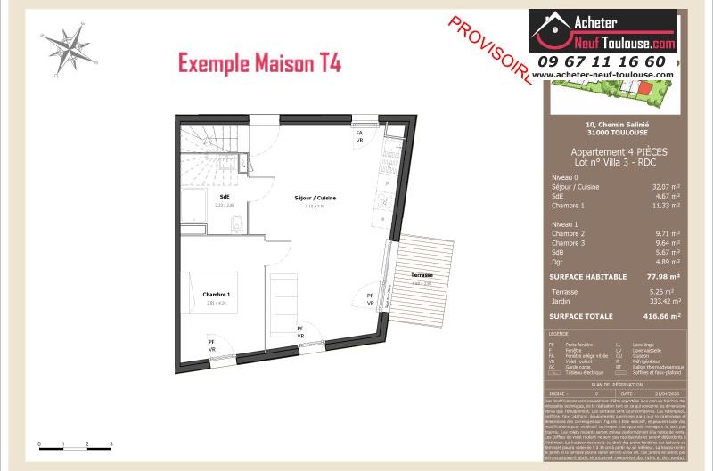 Maisons neuves à Toulouse Lardenne - Programmes immobiliers neufs LNC Nouveaux constructeurs Le Domaine du Marronnier