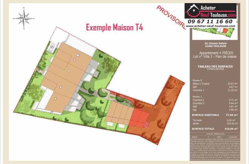 Maisons neuves à Toulouse Lardenne - Programmes immobiliers neufs LNC Nouveaux constructeurs Le Domaine du Marronnier