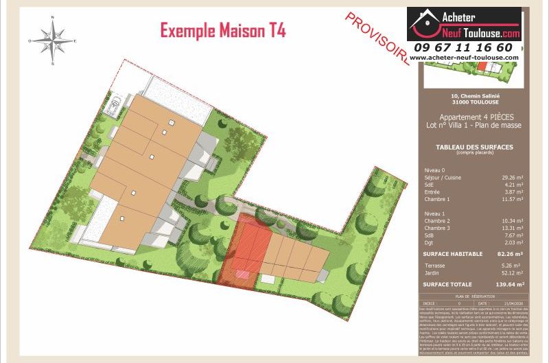 Maisons neuves à Toulouse Lardenne - Programmes immobiliers neufs LNC Nouveaux constructeurs Le Domaine du Marronnier
