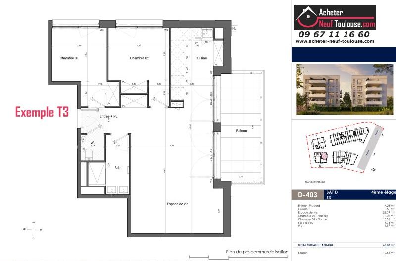Appartements neufs à Toulouse Saint Michel - Programmes immobiliers neufs EM Carré d'art