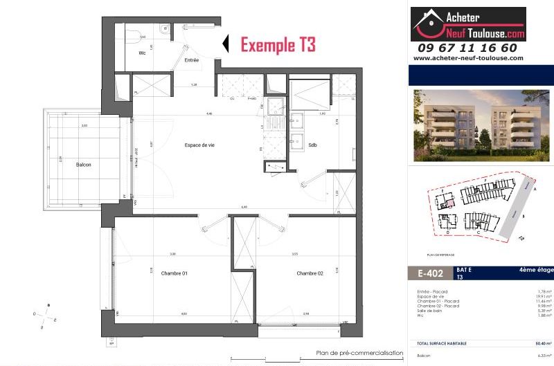 Appartements neufs à Toulouse Saint Michel - Programmes immobiliers neufs EM Carré d'art
