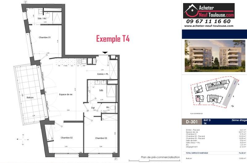 Appartements neufs à Toulouse Saint Michel - Programmes immobiliers neufs EM Carré d'art
