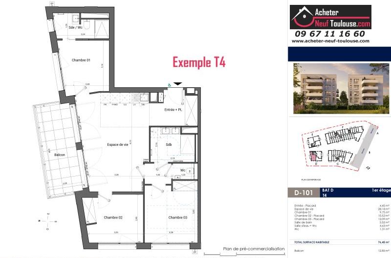 Appartements neufs à Toulouse Saint Michel - Programmes immobiliers neufs EM Carré d'art