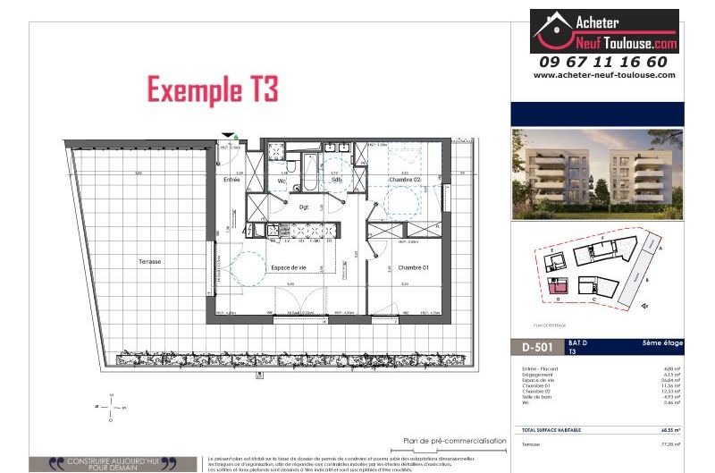 Appartements neufs à Toulouse Saint Michel - Programmes immobiliers neufs EM Carré d'art