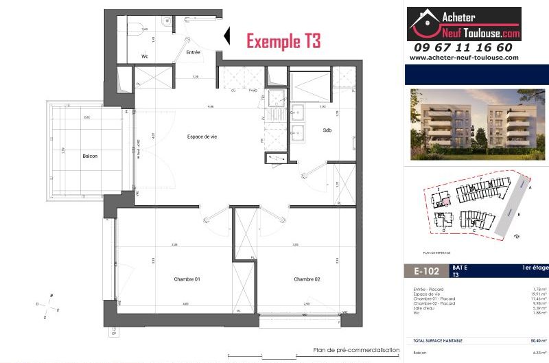 Appartements neufs à Toulouse Saint Michel - Programmes immobiliers neufs EM Carré d'art