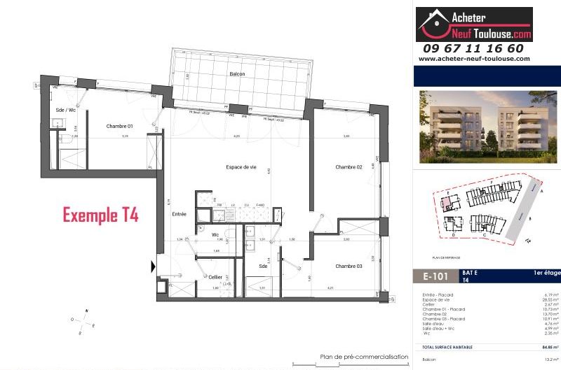 Appartements neufs à Toulouse Saint Michel - Programmes immobiliers neufs EM Carré d'art