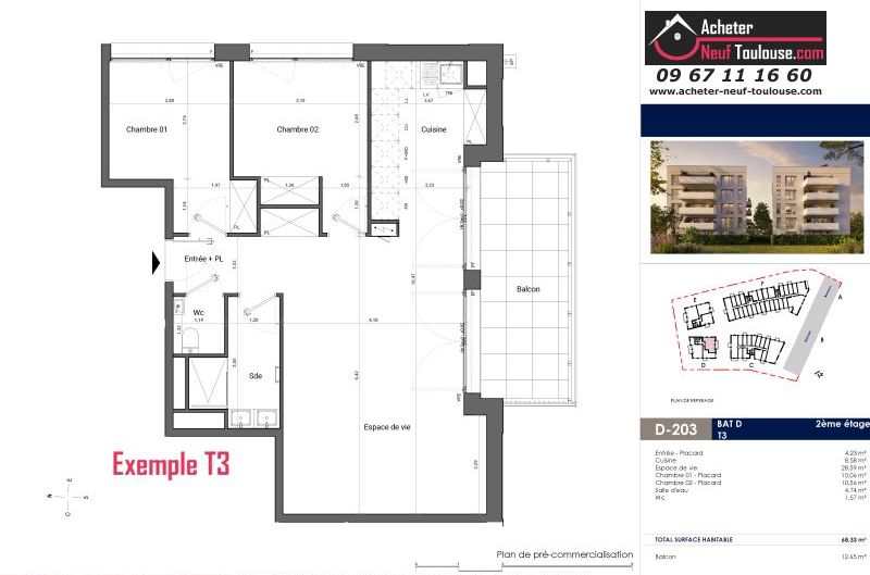 Appartements neufs à Toulouse Saint Michel - Programmes immobiliers neufs EM Carré d'art