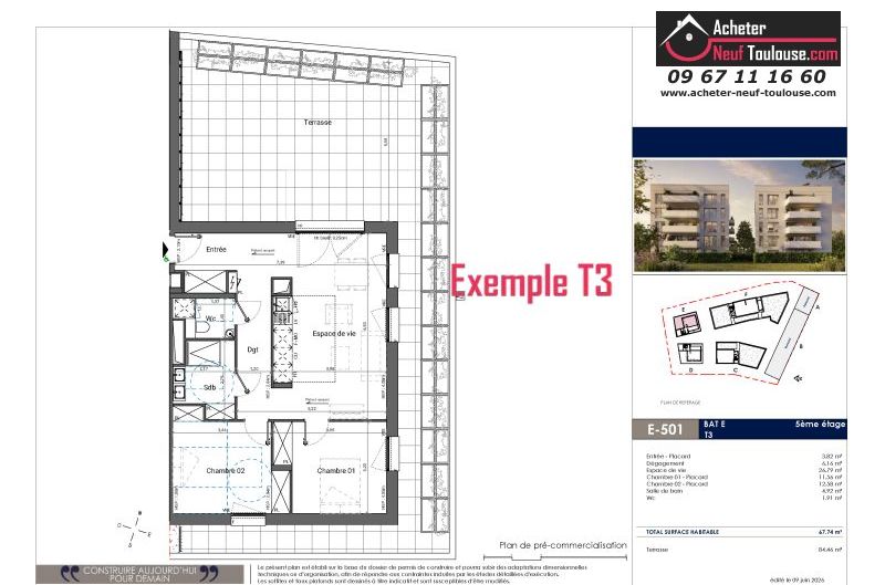 Appartements neufs à Toulouse Saint Michel - Programmes immobiliers neufs EM Carré d'art