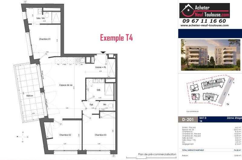 Appartements neufs à Toulouse Saint Michel - Programmes immobiliers neufs EM Carré d'art