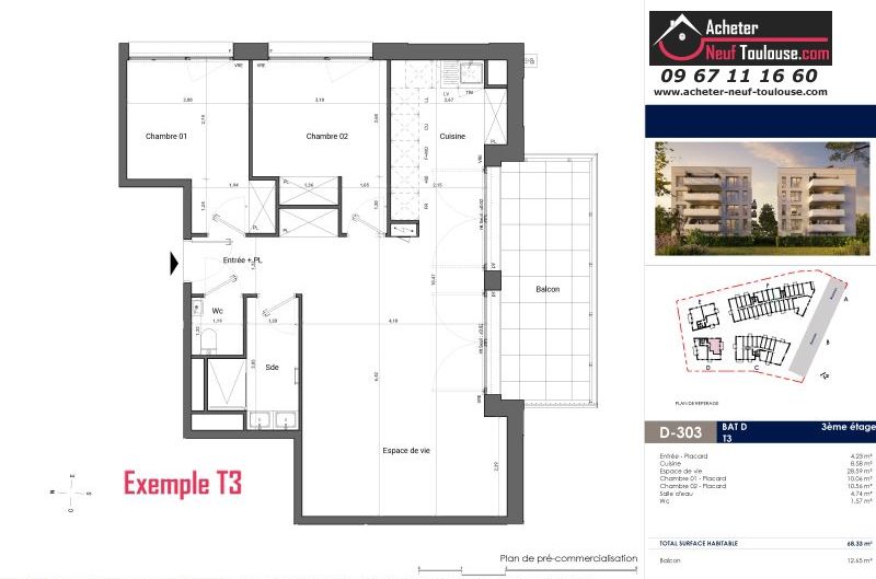 Appartements neufs à Toulouse Saint Michel - Programmes immobiliers neufs EM Carré d'art