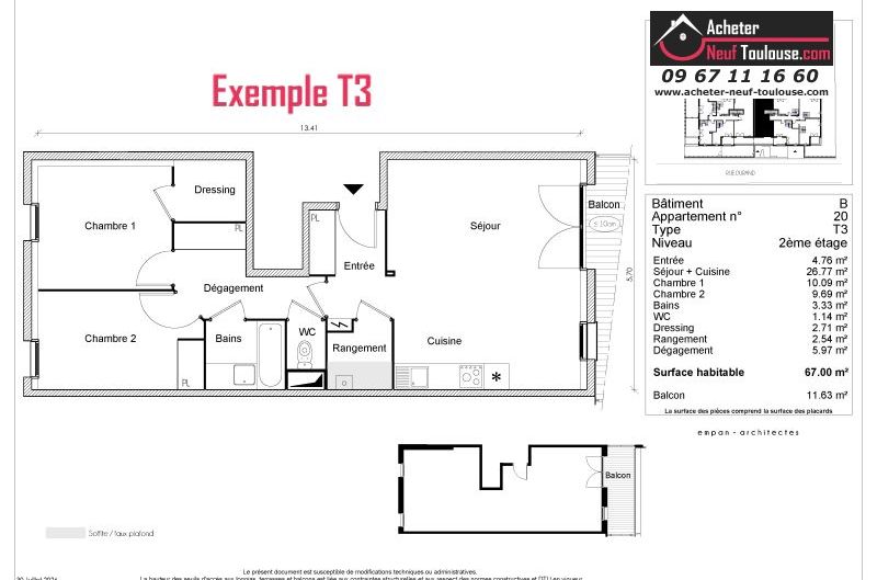 Appartements neufs à Toulouse Borderouge - Programmes immobiliers neufs Greencity LE TWENTY